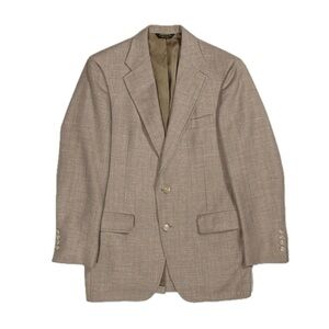 Vintage 80s Union Made in USA Hunter Haig Jordan Marsh tan twill blazer men 38R